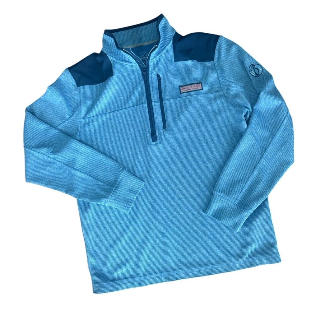Vineyard Vines Men’s Long Sleeve Performance Quarter Zip Blue / Navy Size S